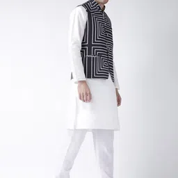 hangup plus Men Kurta with Pyjamas & Nehru Jacket image 2