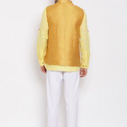 Hangup Men Printed Kurta With Pyjamas With Nehru Jacket image 5