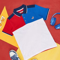 Pantaloons Junior Boys Colourblocked Polo Collar Cotton T-shirt-image-24