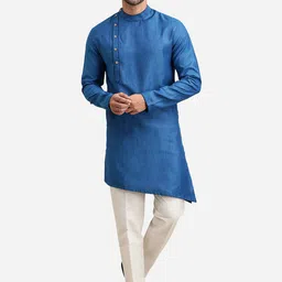 THE KURTA COMPANY Woven Design Silk Straight Kurta-picture-22