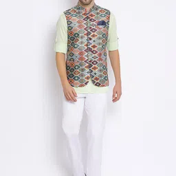 Hangup Men Kurta with Pyjamas With Nehru Jacket-10