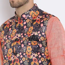Hangup Men Solid Kurta with Pyjamas image 5
