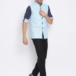 Hangup Men Floral Printed Kurta Set With Trousers & Nehru Jacket image 2