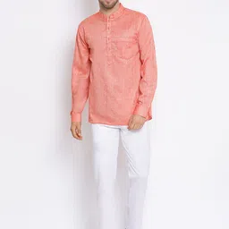 Hangup Men Solid Kurta with Pyjamas image 4