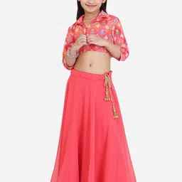 Ethnovog Girls Embroidered Thread Work Ready to Wear Lehenga & Choli-image-96
