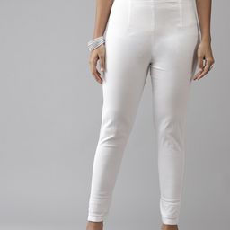 ADA Women White Pure Cotton Solid Handloom Ethnic Trousers-picture-36