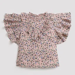 Tiny Girl Floral Printed Mandarin Collar A-Line Top-image-32