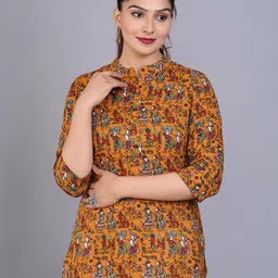 BAESD Ethnic Motifs Printed Mandarin Collar Tunic-image-33
