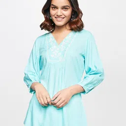 Global Desi Ethnic Motif Embroidered Regular Top-picture-18