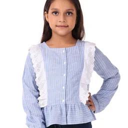 Miyo Blue Striped Regular Top-image-60