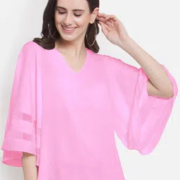 Martini Pink Crepe Regular Top-image-4
