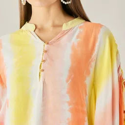 The Kaftan Company Multicoloured Extended Sleeves Kaftan Top image 2