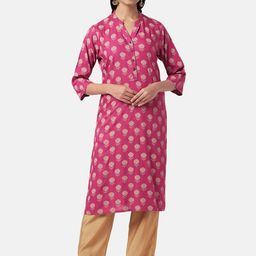 RANGMANCH BY PANTALOONS Women Ethnic Motifs Printed Band Collar Kurta-picture-17