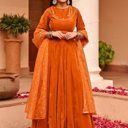 Lavanya The Label Embroidered Sequinned Velvet Ready to Wear Lehenga & Blouse With Dupatta-picture-27