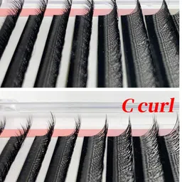 NAGARAKU Black 12 Rows YY Hand Woven Premium Mesh Net Cross Eyelashes - Curl C - 0.05/8-12 image 5
