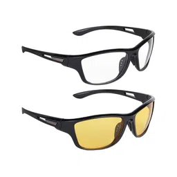 CRIBA Set Of 2 Full Rim Sports Sunglasses with UV Protected Lens VCR_N-SPRTS_YLW-CLR-30