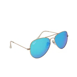 RESIST EYEWEAR Unisex Blue Lens & Gold-Toned Aviator Sunglasses with UV Protected Lens-14