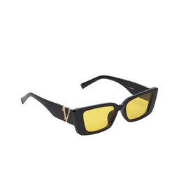 CRIBA Full Rim Rectangle Sunglasses with UV Protected Lens VCR_CORN-BLK-YLW-16