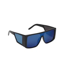 GARTH Unisex Blue Lens & Black Square Sunglasses with UV Protected Lens-24
