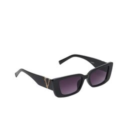 GARTH Unisex Grey Lens & Black Rectangle Sunglasses with UV Protected Lens-19