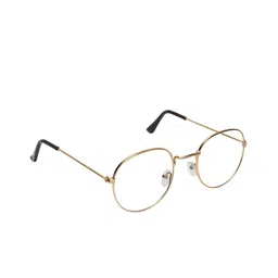 SCAGLIA Unisex Clear Lens & Gold-Toned Browline Sunglasses with UV Protected Lens-17
