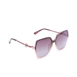 HASHTAG EYEWEAR Women Square Sunglasses with Polarised and UV Protected Lens TT-D-3020 BR-53