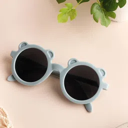 KICKS & CRAWL Boys Black Lens & Blue Round Sunglasses with UV Protected Lens-57