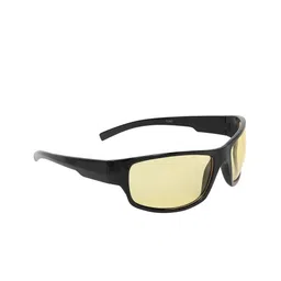 GARTH Unisex Yellow Lens & Black Sports Sunglasses with UV Protected Lens-58