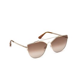 Tom Ford Women Brown Lens & Gold-Toned Cateye Sunglasses - FT0563 64 28G-Rose-image-68