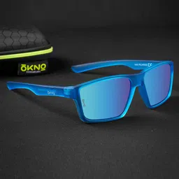 Eyewearlabs Norg Unisex Rectangle Sunglasses with Polarised Lens ELOKNorgFKC4-94
