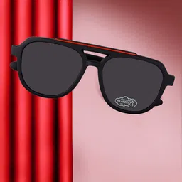 Kool Kidz Kids Round Sunglasses with Polarised and UV Protected Lens-KKSP 6-109 BK-4