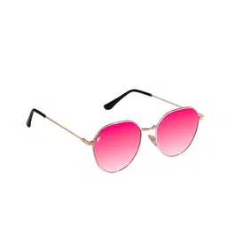 Floyd Unisex Aviator Sunglasses with UV Protected Lens 2065_GLD_PNK-35
