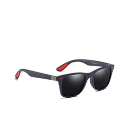 SUNNIES Unisex Black Lens & Black Square Sunglasses UV Protected Lens SUNNIES-093-037A-32