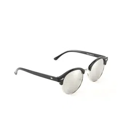 Intellilens Unisex Mirrored Lens & Black Oval Sunglasses with UV Protected Lens-41