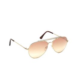 Tom Ford Unisex Pink Lens & Gold-Toned Aviator Sunglasses - FT0497 60 28Z-Rose-image-11