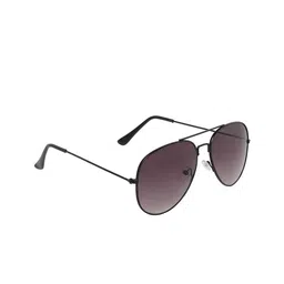 GARTH Unisex Grey Lens & Black Aviator Sunglasses with UV Protected Lens GUN-GREY_AVI_GRT-11