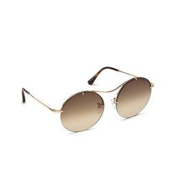 Tom Ford Women Brown Lens & Gold-Toned Round Sunglasses - FT0565 58 28F-Rose-image-71