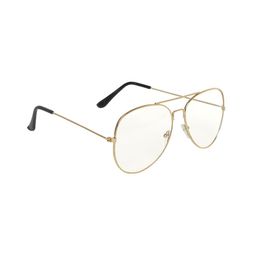 GARTH Unisex Clear Lens & Gold-Toned Aviator Sunglasses with UV Protected Lens-35