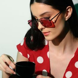 LULU & SKY Women Wayfarer Sunglasses 2420-BLACK RED-36
