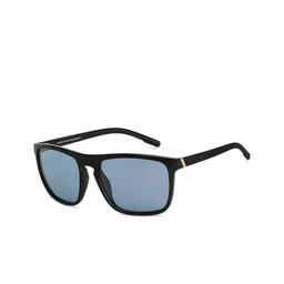 Vincent Chase Unisex Blue Lens & Black Wayfarer Sunglasses with Polarised and UV Protected Lens-59