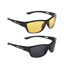 CRIBA Set Of 2 Sports Sunglasses with UV Protected Lens VCR_N-SPRTS_YLW-BLK-21