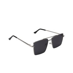 GARTH Unisex Black Lens & Silver Square Sunglasses with UV Protected Lens GRT_NEW_NIK_BLK-34