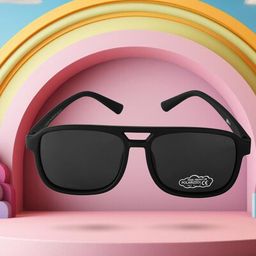 Kool Kidz Kids Round Sunglasses with Polarised and UV Protected Lens KKSP CT11025 BK-7