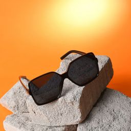 HAUTE SAUCE by Campus Sutra Women Black Lens & Black Rectangle Sunglasses with UV Protected Lens-image-79