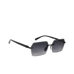 AISLIN Unisex Rectangle Sunglasses with UV Protected Lens ES_13347-89-AS-8576-GRY-BLK-RT-50