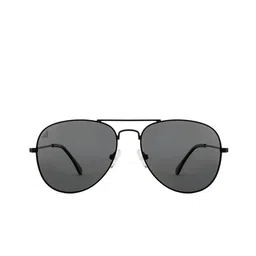 Vincent Chase Unisex Grey Lens & Black Aviator Sunglasses with Polarised Lens image 5
