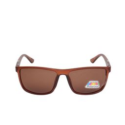 GARTH Unisex Brown Lens & Brown Square Sunglasses with UV Protected Lens image 2