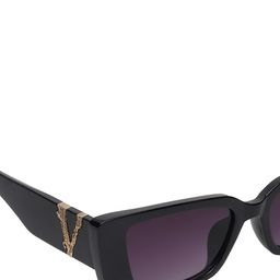 GARTH Unisex Grey Lens & Black Rectangle Sunglasses with UV Protected Lens image 3