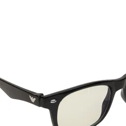 GARTH Unisex Clear Lens & Black Rectangle Sunglasses with UV Protected Lens image 4