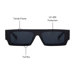 The Tinted Story Unisex Rectangle Sunglasses with UV Protected Lens TTS133 BLL image 3